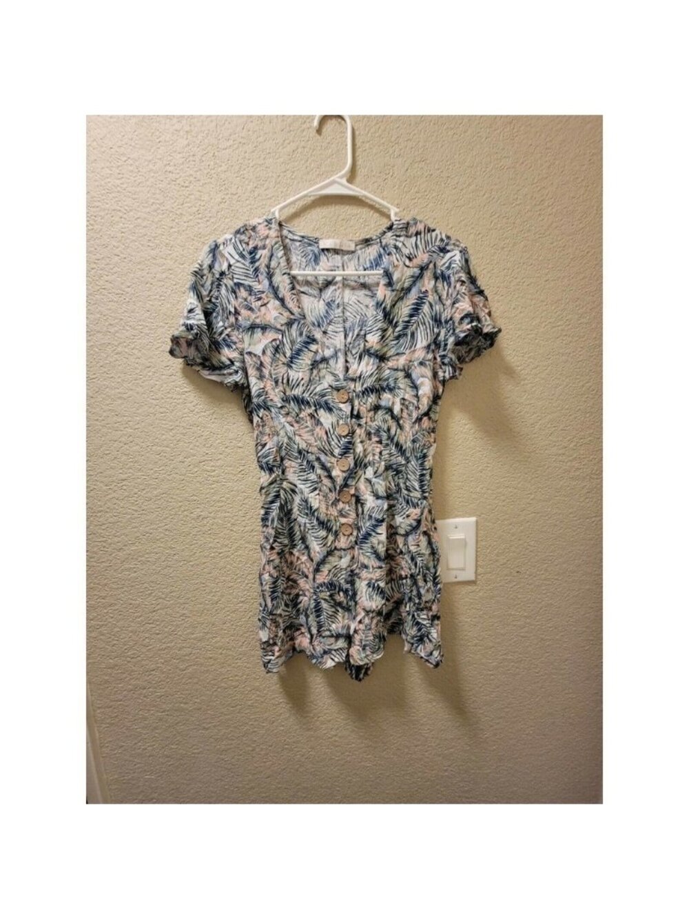 Karlie Tropical Palm Print Romper Size Small